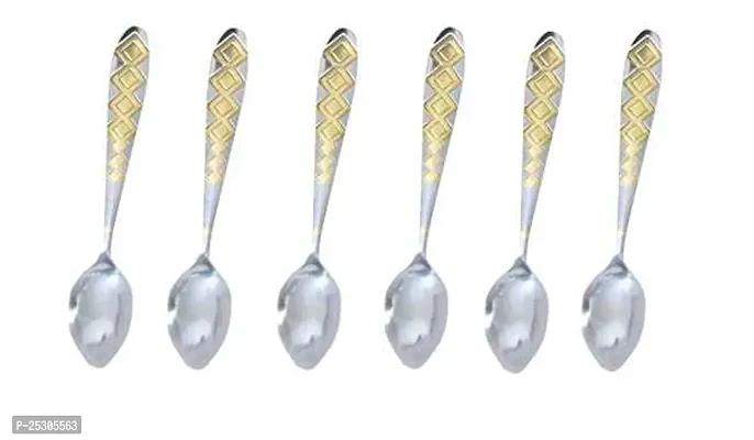 6 Pcs Golden Engraving spoons