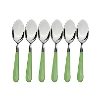6pcs  Half Plastic Half Steel  Spoons Stainless Steel  with Plastic Handle (Assorted Color)-thumb2