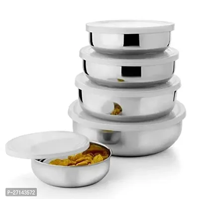 Set of  5-Pieces Stainless Steel  Lid Bowl Storage containers ,Food Storage Containers for Kitchen Office-thumb0