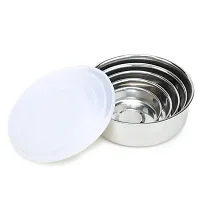 Set of  5-Pieces Stainless Steel  Lid Bowl Storage containers ,Food Storage Containers for Kitchen Office-thumb1