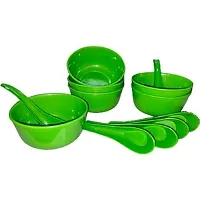 Top Ware Maggi Bowl Set Of 6 With 6 Spoons Green Best Birthday Return Gift-thumb4