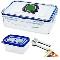 500 Ml Kids Lock Seal Lunch Box Mix Color With Fork And Spo Microwave Safe-thumb1