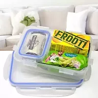 500 ML Kids Lock Seal Plastic Lunch Box Mix Color With Fork And Spo Microwave Safe-thumb2