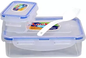 4 pcs 500 ml lunch boxes MICROWAVE SAFE  with free spoon and fork and 1 small 125 ML container free-thumb2