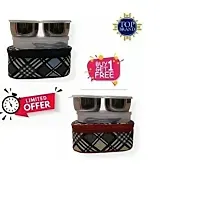 2 Pieces Top Ware Lunch Boxes With 2 Steel Containers 1 Plastic Container Mix Color-thumb3