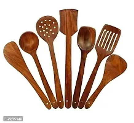 Set Of 7 Wooden Serving And Cooking Spoon