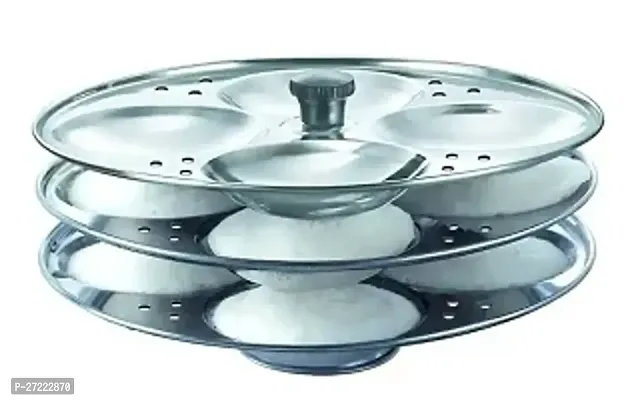 Stainless Steel Idli Stand 3 Plate For 12 Idlis Silver