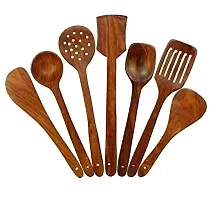 Set Of 7 Cooking Utensil Set Non Stick Pan Kitchen Tool Wooden Cooking Spoons And Spatulas Wooden Spoons For Cooking Spoon-thumb3