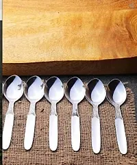 6 pcs Steel Spoons dinning table kitchenware used-thumb1