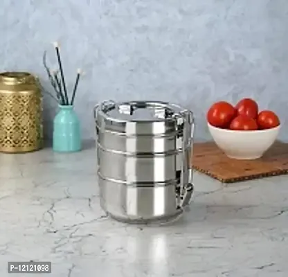 Round 3 Steel Container With Bag Lunch Box-thumb4