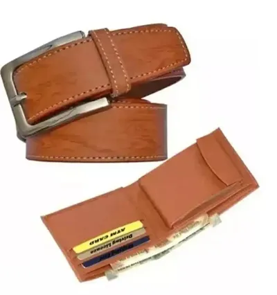 Combo Of Belt With Wallet For Men
