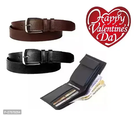 Combo Of Belt With Wallet For Men