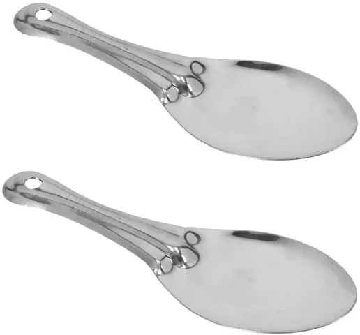 Pack of 2 Rice Spoon Stainless Steel Serving Spoon Set