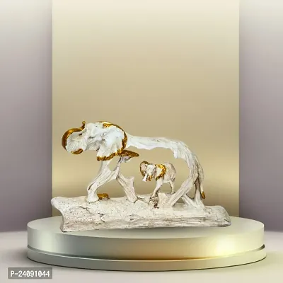 Resin Elephant Showpiece - Elegant Home Decor - Symbol of Strength and Wisdom Decorative Showpiece-thumb0