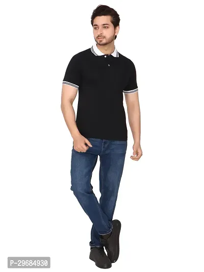 Stylish Polycotton Printed Polo T-Shirt For Men-thumb0