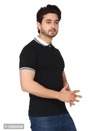 Stylish Polycotton Printed Polo T-Shirt For Men-thumb2