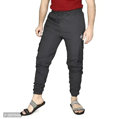 Comfortable Grey Cotton Joggers For Men-thumb0