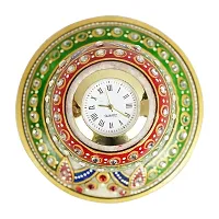 Rajasthani Haat and Craft Marble dust Table Watch with Handcrafted Golden Minakari iWork (Table d?cor) gigting Range-thumb3