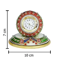 Rajasthani Haat and Craft Marble dust Table Watch with Handcrafted Golden Minakari iWork (Table d?cor) gigting Range-thumb2