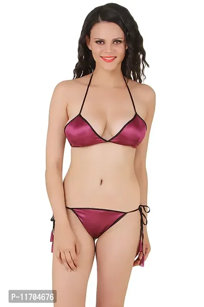 Stylish Purple Bra And Panty Set For Women-thumb0