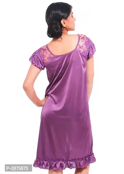 Satin Short Nighty Nightwear-thumb3