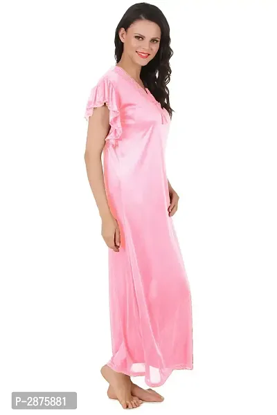 Satin Nightwear Long Nighty-thumb3