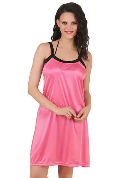 Solid Satin Nightdress for Women