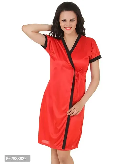 Women's Satin Short Robe-thumb0