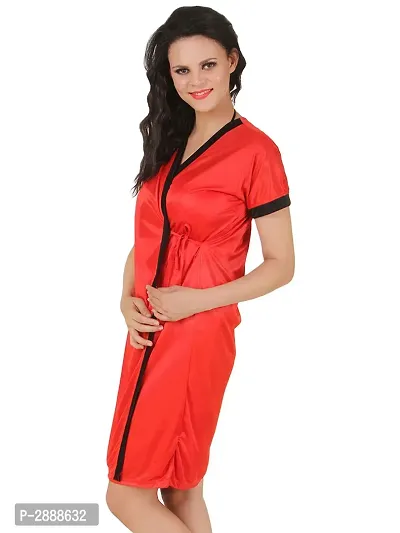 Women's Satin Short Robe-thumb2