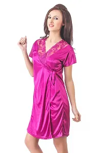 Women's Satin Nightdress Set Of 2-thumb2