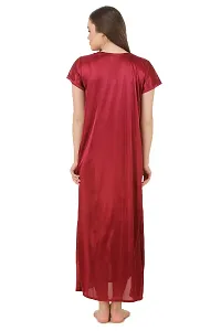 Women Satin Nightwear Sleepwear Wrap Gown S-thumb2