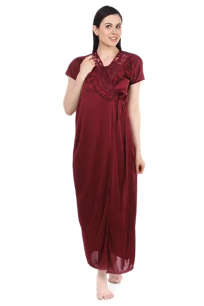 Fasense Satin Long Robe Nightwear