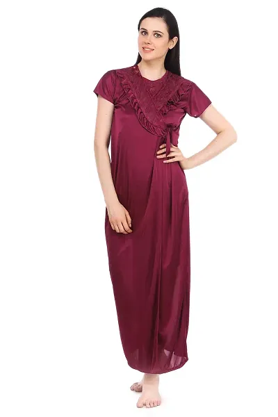 Fasense Satin Long Robe Nightwear