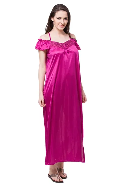 Fasense Stylish Satin Sleeveless Nightdress