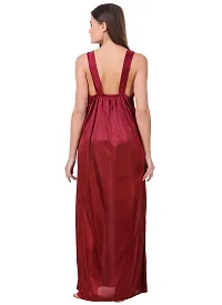 Women Satin Nightwear Sleepwear Solid Long Nighty-thumb2