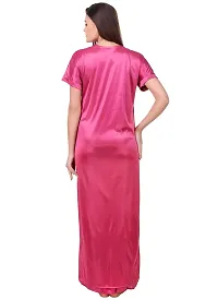 Women Satin Nightwear Sleepwear Solid Long Robe-thumb1