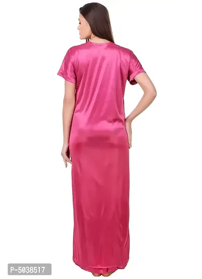 Women Satin Nightwear Sleepwear Solid Long Robe-thumb2