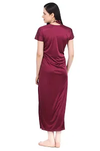 Women Satin Nightwear Sleepwear Long Robe-thumb1