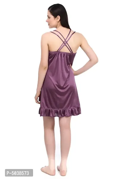 Women Satin Nightwear Sleepwear Short Nighty-thumb2