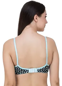 Leaf Print Medium Coverage Wire Free Non Padded Bra (Pack of 4 Color)-thumb3