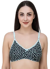 Leaf Print Medium Coverage Wire Free Non Padded Bra (Pack of 4 Color)-thumb1