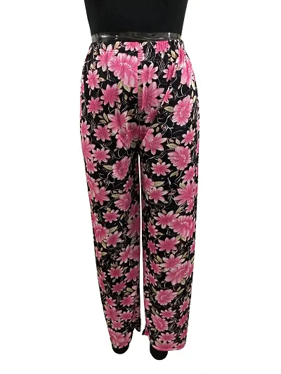 Women Satin Floral Print Pajama