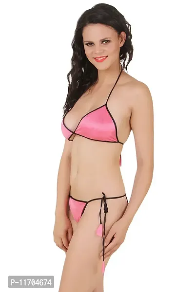 Stylish Pink Bra And Panty Set For Women-thumb2