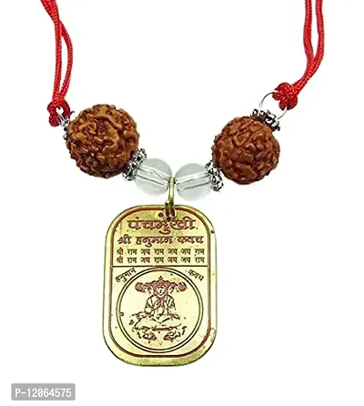 Rudraksham Creations Brass Shri PANCHMUKHI Hanuman Kavach Yantra Locket/Pendant for Men and Women (Multicolour)-thumb0