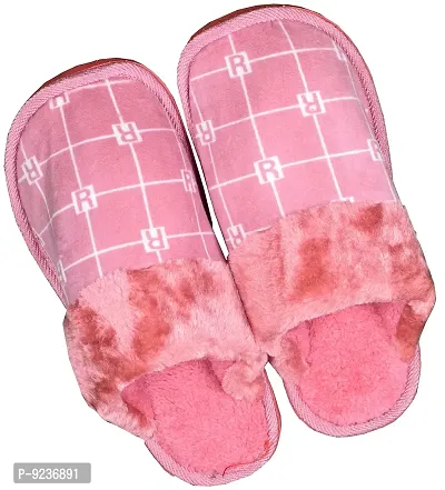 CLYMAA Winter Home Slippers , Non-Slip , Soft ,Fur,Warm with Soft Rubber Sole-thumb0
