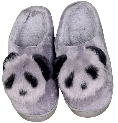 CLYMAA Winter Home Slippers , Non-Slip , Soft ,Fur,Warm with Soft Rubber Sole (WSL21250020GY36)