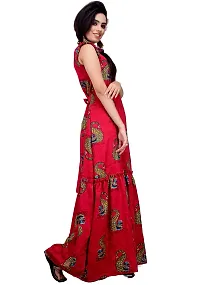CLYMAA Women's Exclusive Heavy Rayon Printed Sleeveless Long Gown/Party Gown (Available Size L/40, XXL/48)-thumb2