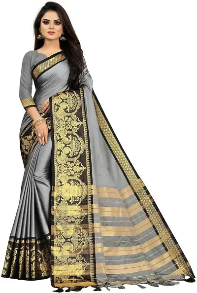Paramparik Textile | Women's Kanchipuram Silk Saree | Silk Saree Pure Paithani | Style With Blouse Piece