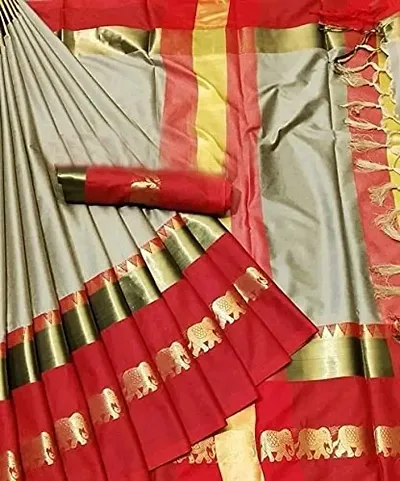 Trendy Cotton Silk Sarees with Blouse Piece