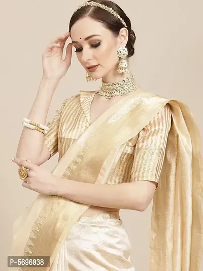 Banarasi Cotton Silk Kanjivaram Style Saree With Blouse Piece-thumb0
